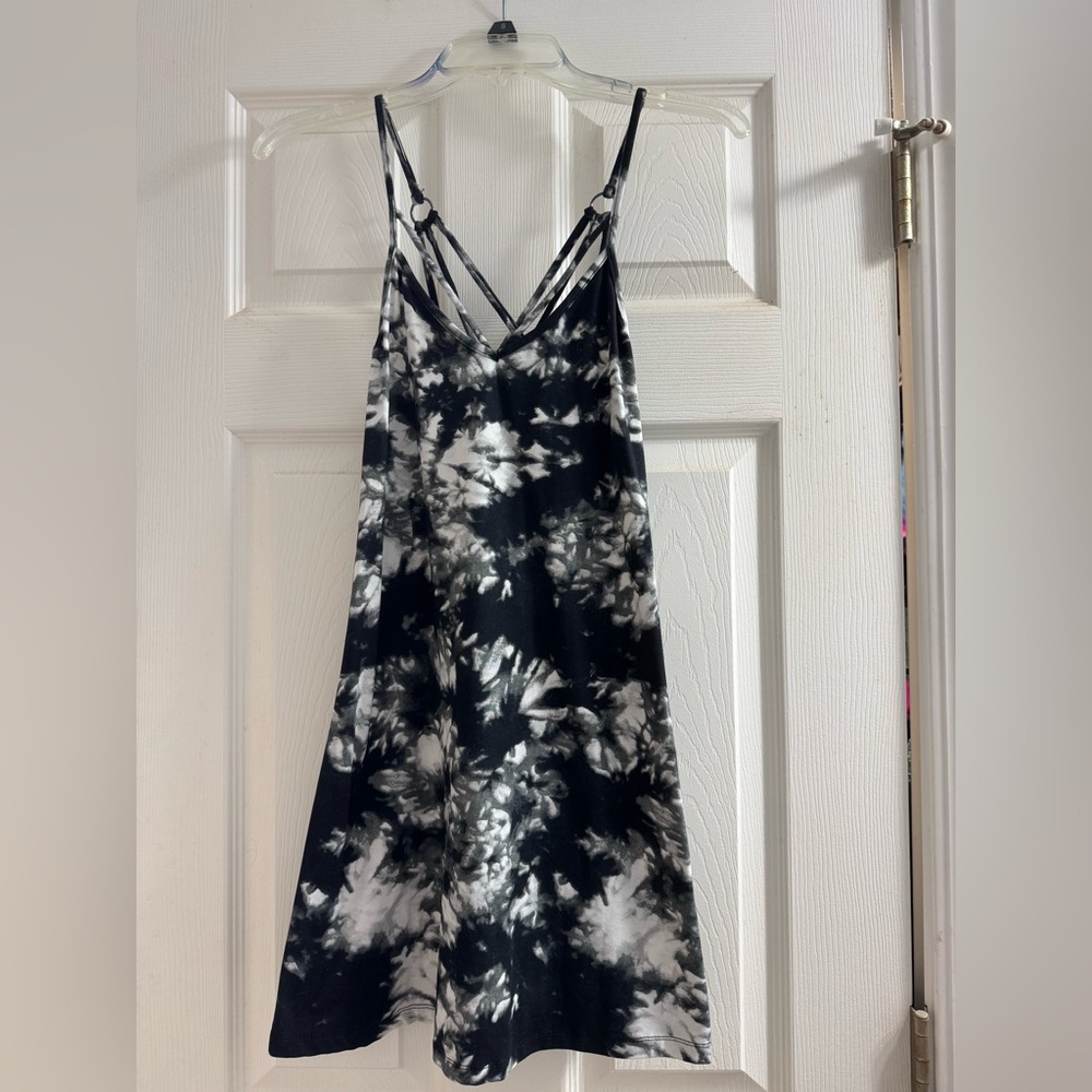 Black and White Tie-Dye Dress
